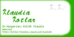 klaudia kotlar business card